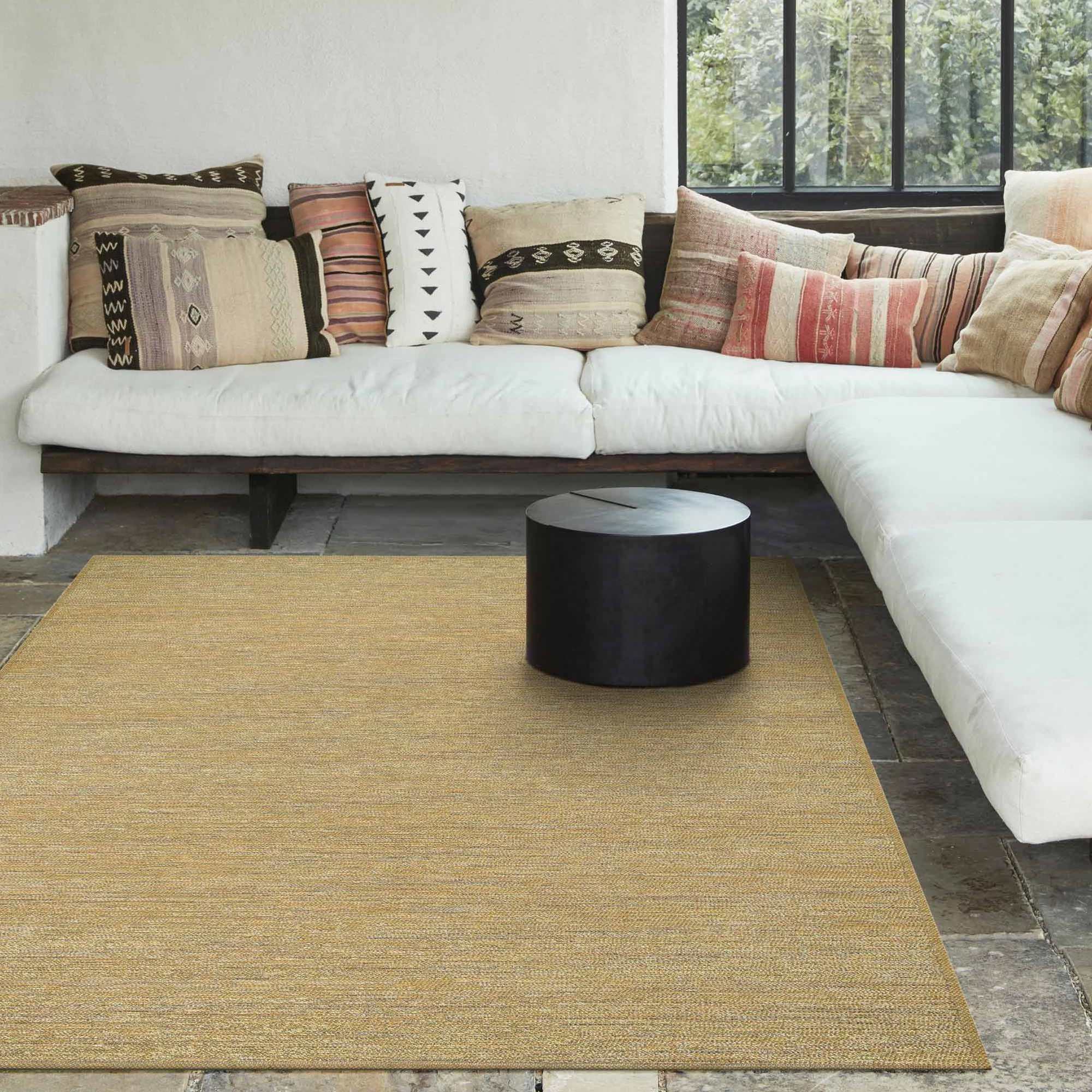 San Rocco 89001 2003 Outdoor Flatweave Rug In Gold